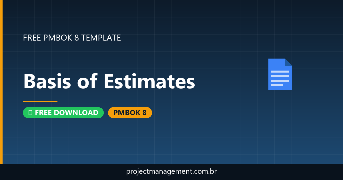 Basis of Estimates Template — Free Download PMBOK 8