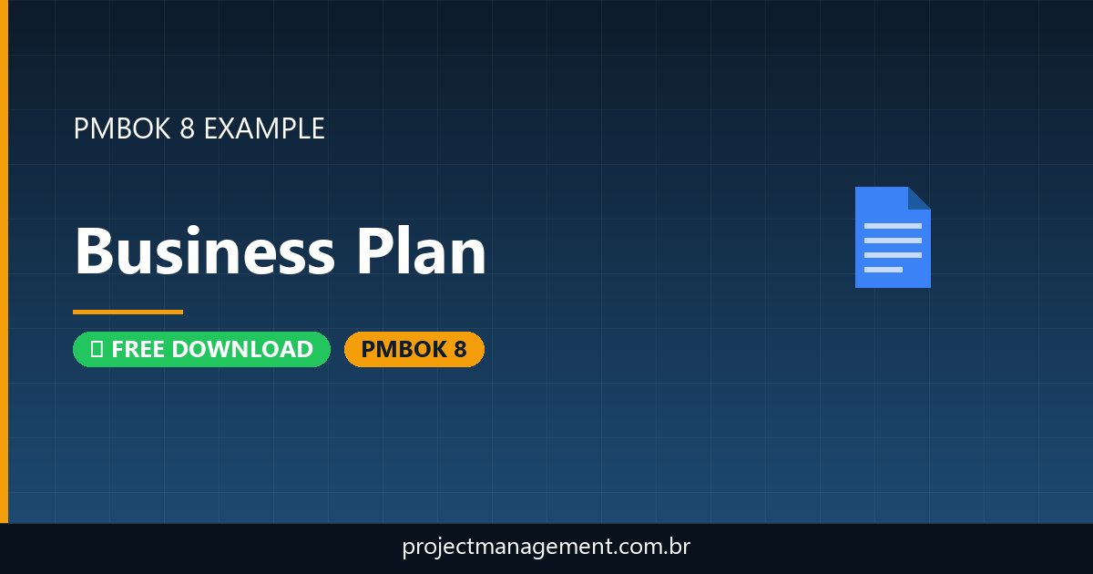 Business Plan Example — Website Launch Project — PMBOK 8 Example