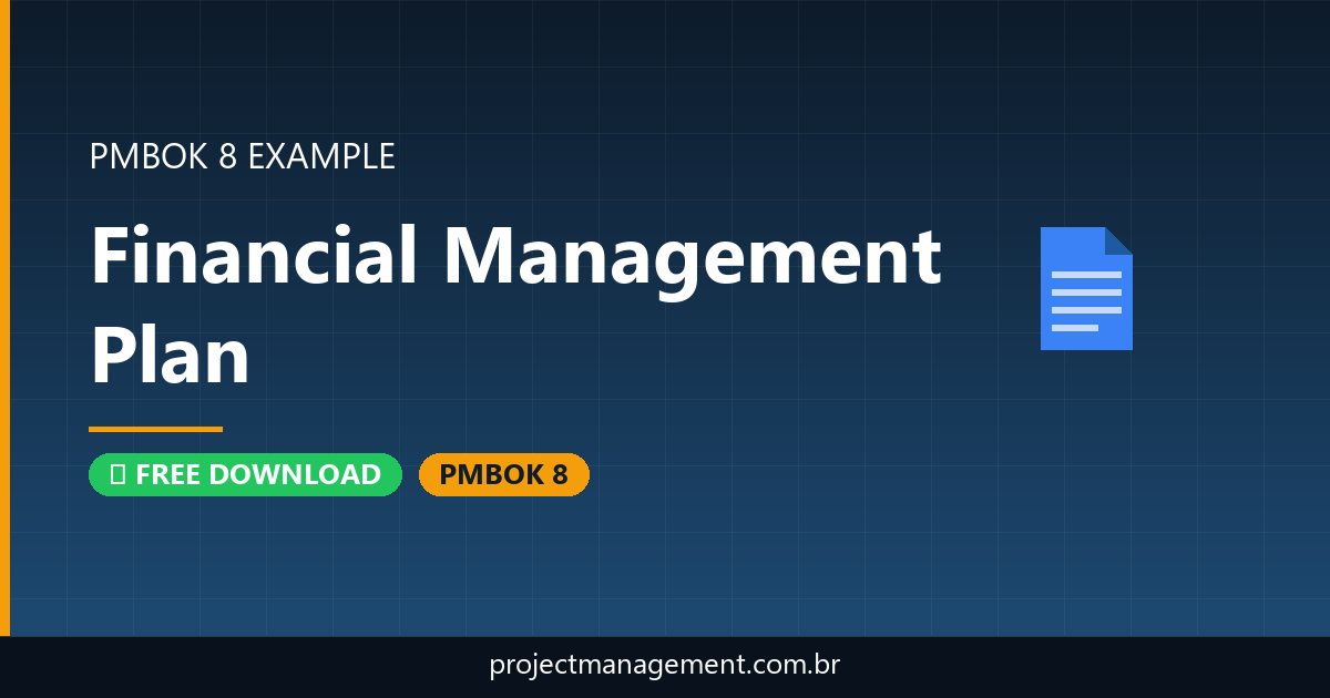 Financial Management Plan Example — Website Launch Project — PMBOK 8 Example