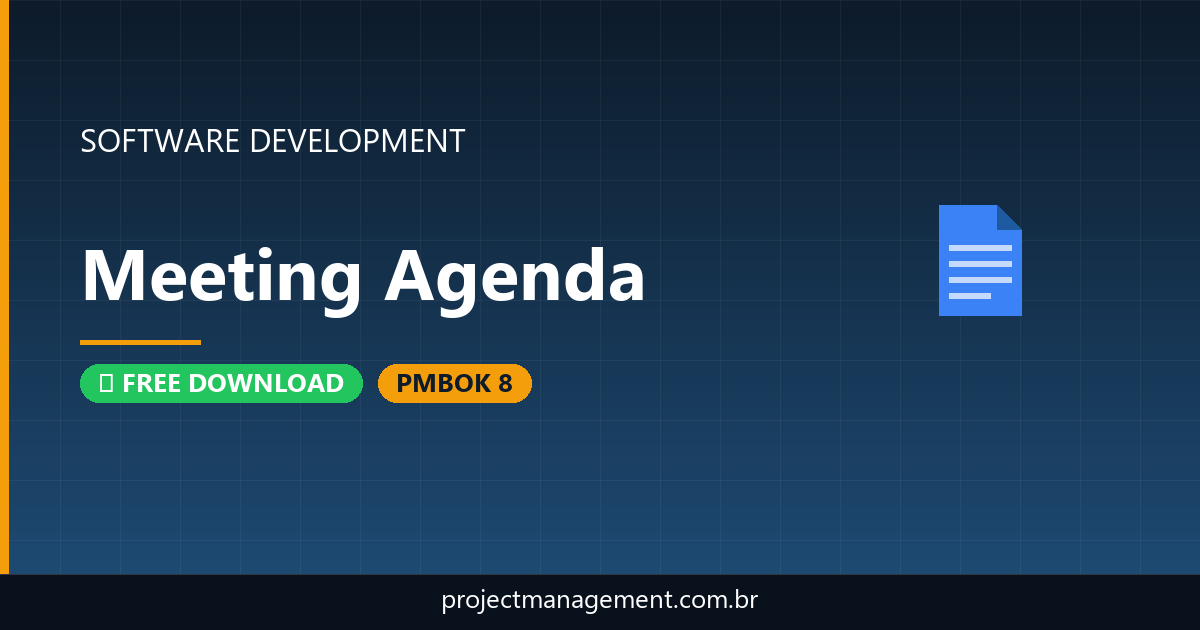 Meeting Agenda Software Development Project — PMBOK 8 Example