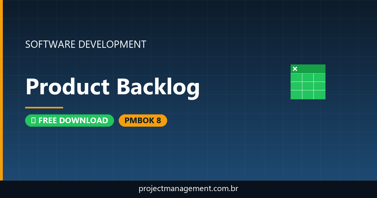Product Backlog Software Development Project — PMBOK 8 Example
