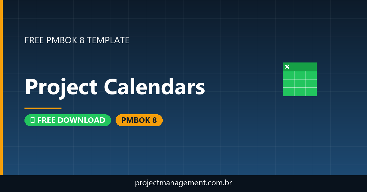 Project Calendars Template — Free Download PMBOK 8