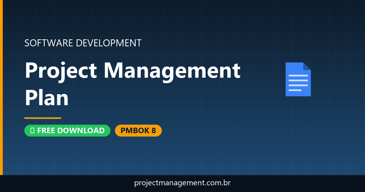 Project Management Plan Software Development Project — PMBOK 8 Example