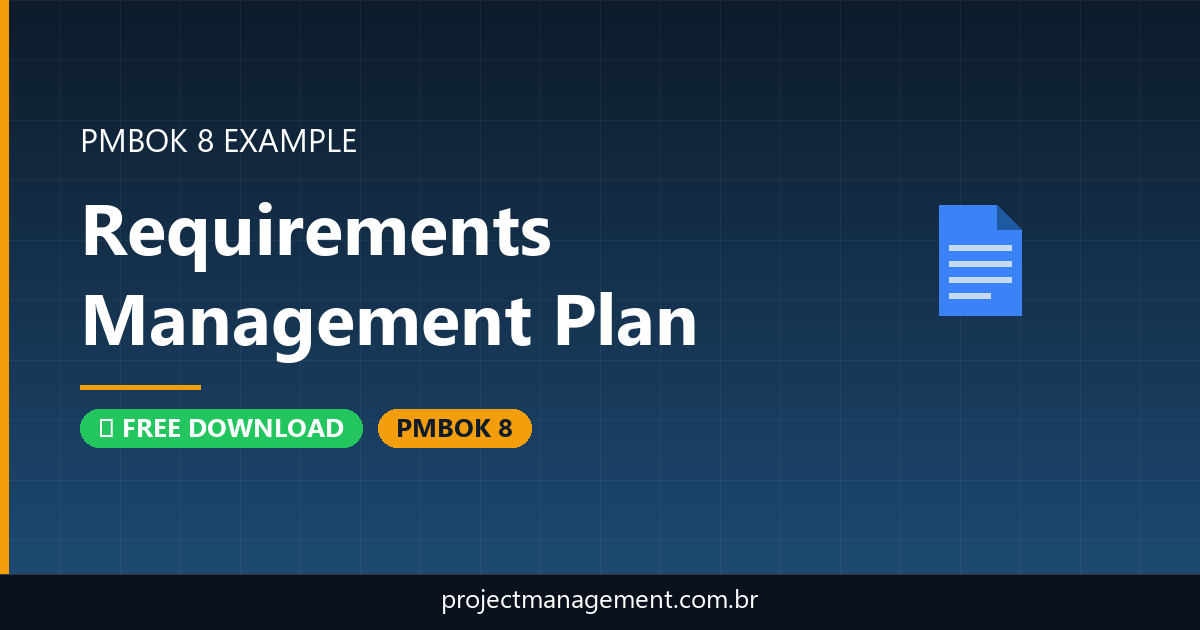 Requirements Management Plan Example — Website Launch Project — PMBOK 8 Example
