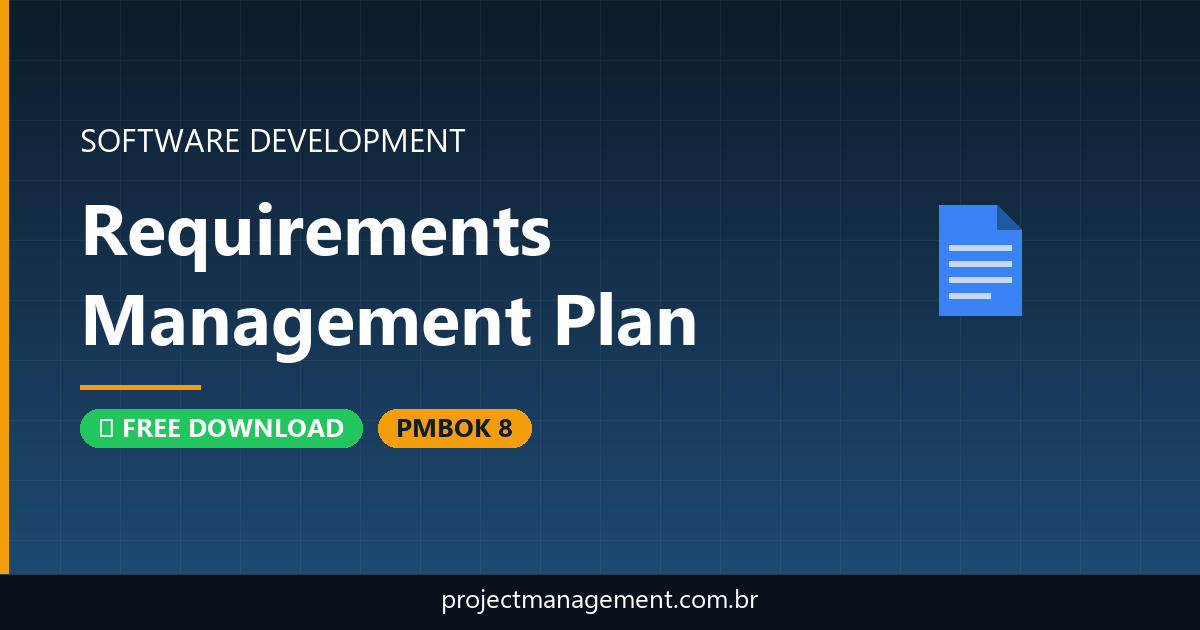 Requirements Management Plan Software Development Project — PMBOK 8 Example