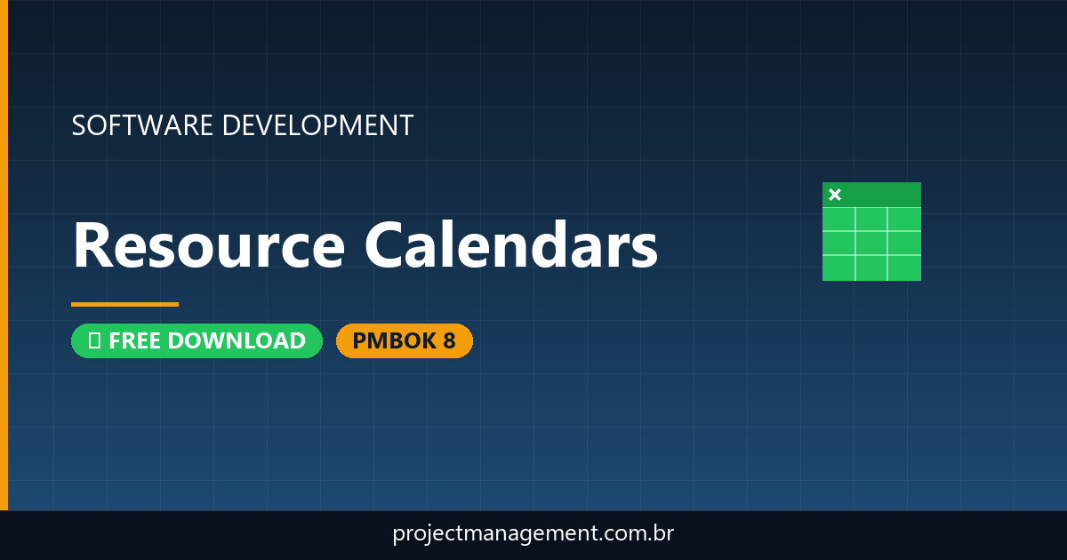 Resource Calendars Software Development Project — PMBOK 8 Example