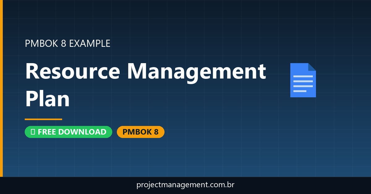 Resource Management Plan Example — Website Launch Project — PMBOK 8 Example