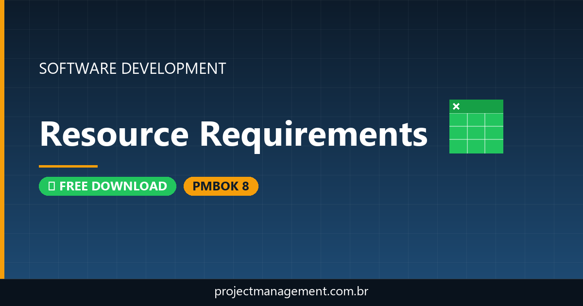 Resource Requirements Software Development Project — PMBOK 8 Example