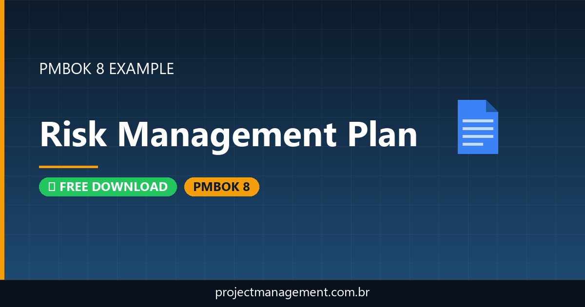 Risk Management Plan Example — Website Launch Project — PMBOK 8 Example