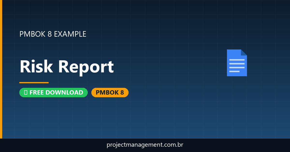 Risk Report Example — Website Launch Project — PMBOK 8 Example