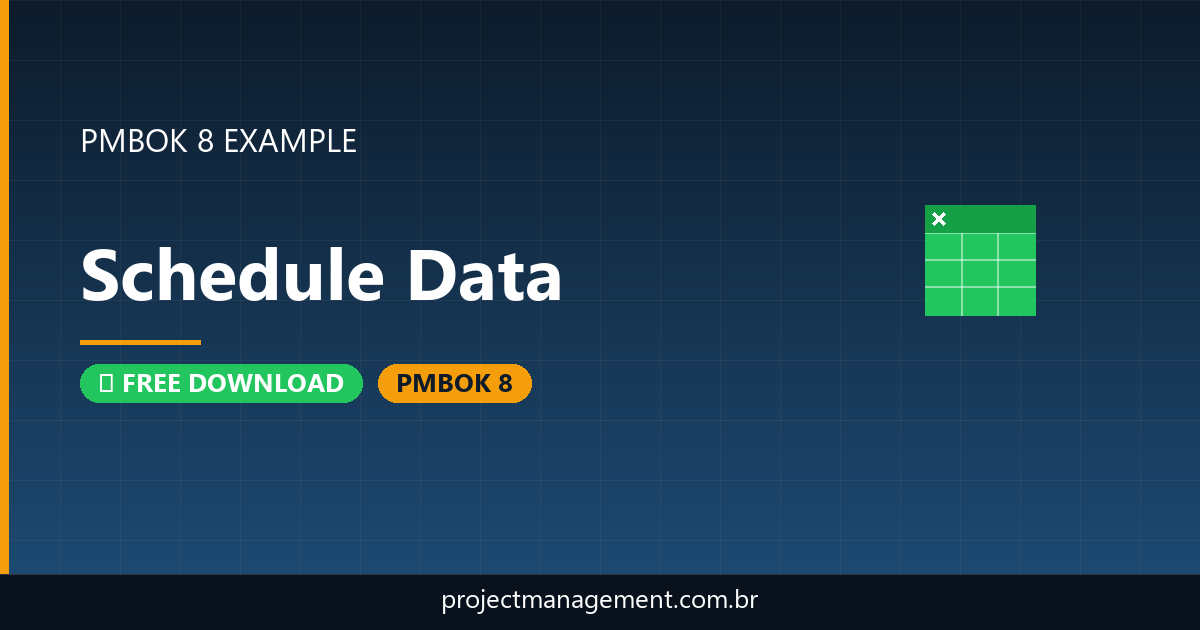 Schedule Data Example — Website Launch Project — PMBOK 8 Example