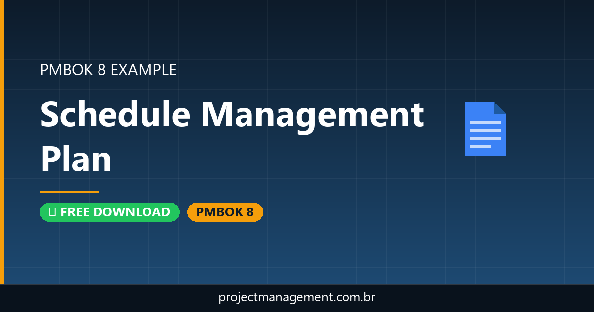 Schedule Management Plan Example — Website Launch Project — PMBOK 8 Example