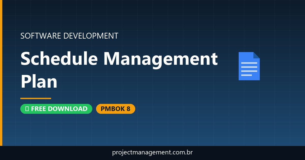 Schedule Management Plan Software Development Project — PMBOK 8 Example