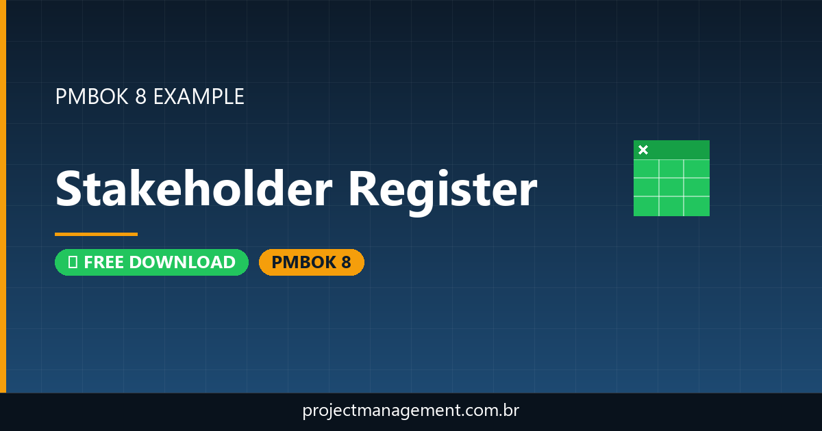 Stakeholder Register Example — Website Launch Project — PMBOK 8 Example
