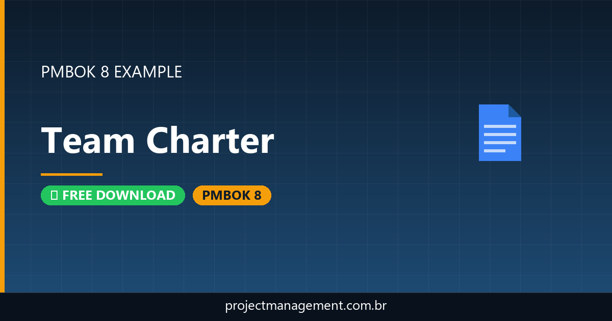 Team Charter Example — Website Launch Project — PMBOK 8 Example