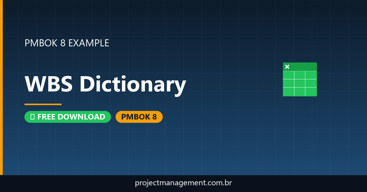 WBS Dictionary Example — Website Launch Project — PMBOK 8 Example