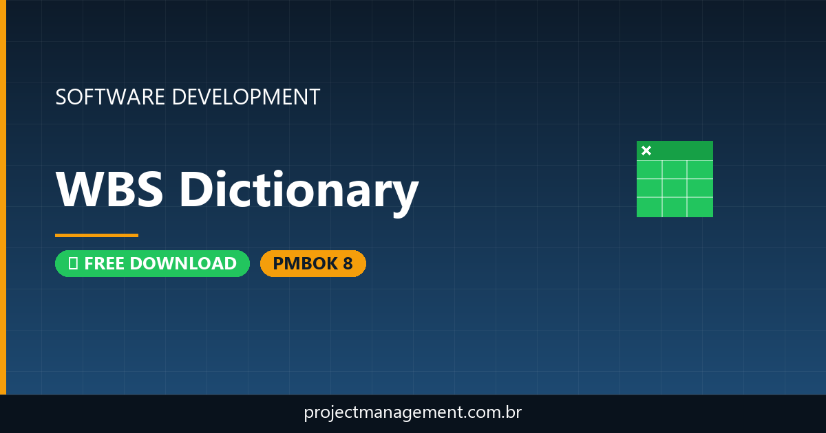 WBS Dictionary Software Development Project — PMBOK 8 Example