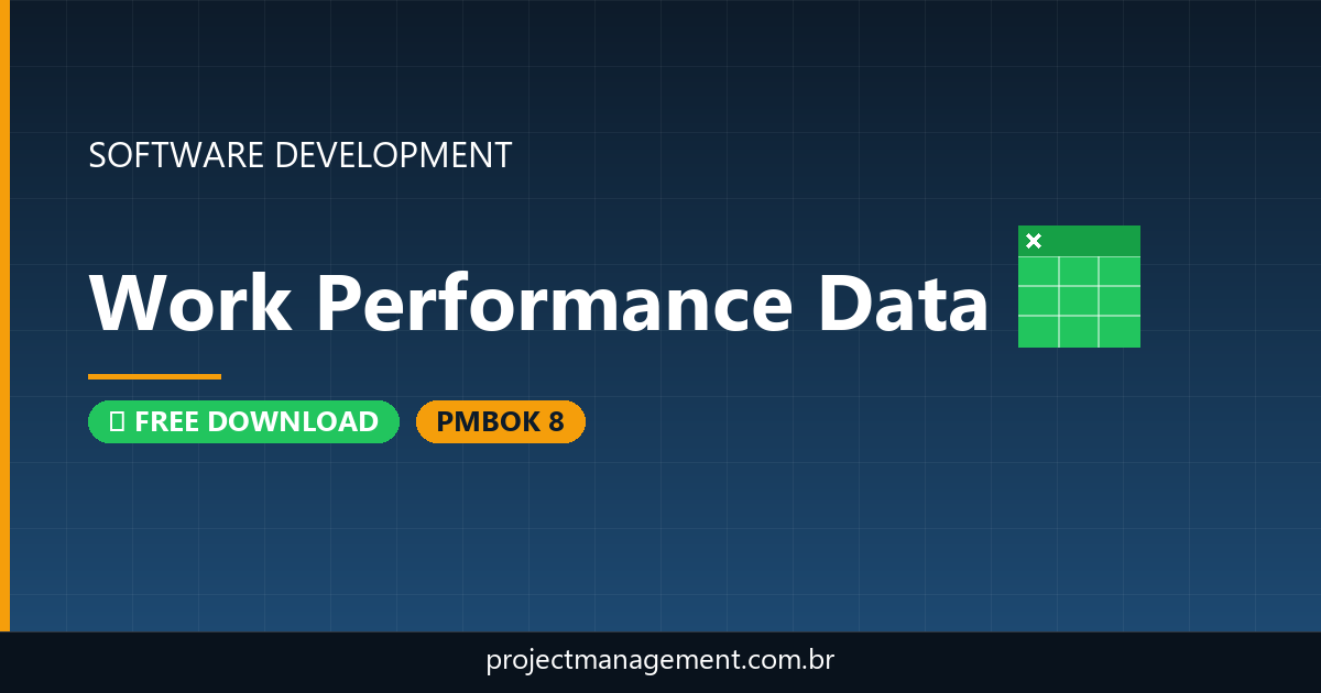 Work Performance Data Software Development Project — PMBOK 8 Example