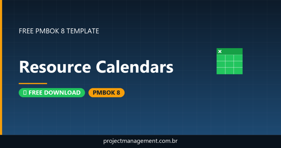 Resource Calendars Template — Free Download (PMBOK 8)